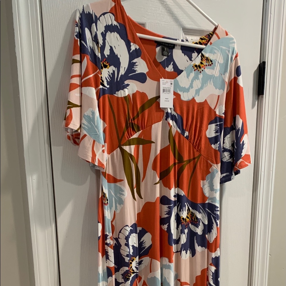 Kimono Caftan Maternity Dress, Coral Floral